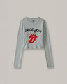 Playera Cropped The Rolling Stones,GRIS CLARO